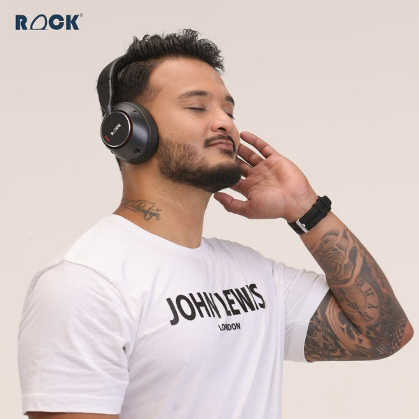 Rock Active Noise Cancelling Vibe Wireless Headphone With Mic