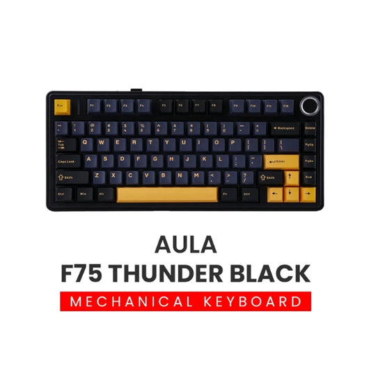AULA F75 75% Mechanical Keyboard - Hot Swappable Wireless, Graywood v3 Linear Switch