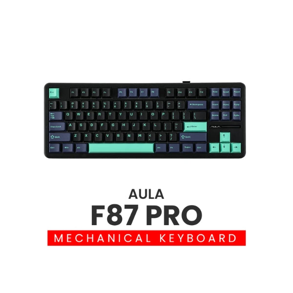 Aula F87 Pro Mechanical Keyboard – Hot Swappable, Graywood v4 Switch