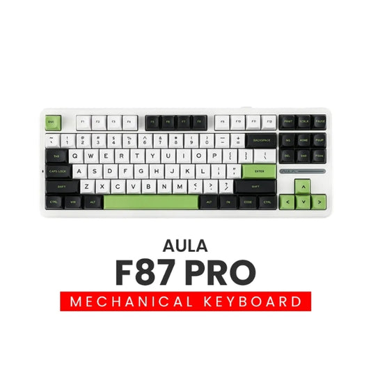 Aula F87 Pro Mechanical Keyboard – Hot Swappable, Graywood v4 Switch