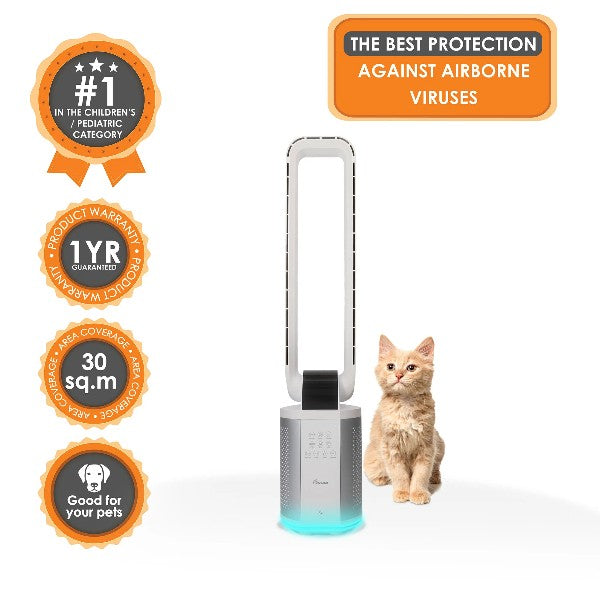 Crane 5-in-1 Air Purifier Bladeless Fan with UV Sterilization, Ionizer & Humidifier EE-5625