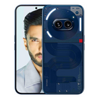 The image shows a smartphone with a display featuring an owl, indicating the front view of the phone. The back view of the phone is also shown, displaying the dual-camera setup and the branding 'Nothing'.