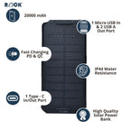 Rock 20000mAh Solar Power Bank