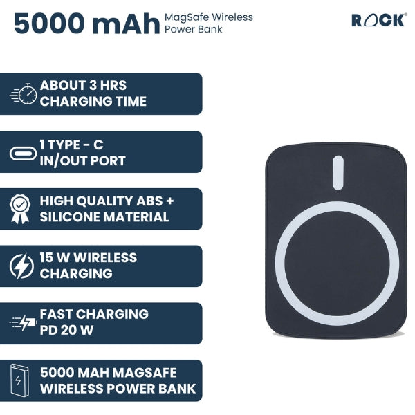 Rock 5000mAh Magsafe Wireless Power Bank