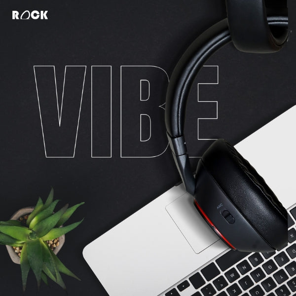 Rock Active Noise Cancelling Vibe Wireless Headphone With Mic