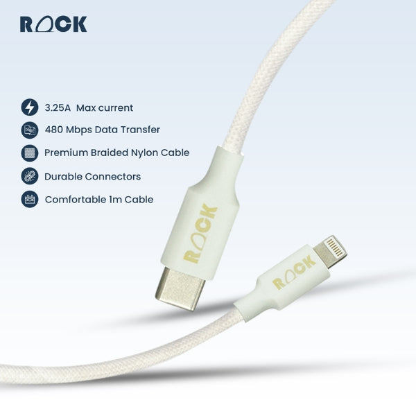 Rock USB Type C to Lightning Fast Charging Data Cable