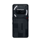 Nothing Phone (3a) smartphone in blue color with the back cover removed, displaying the internal components and camera module.